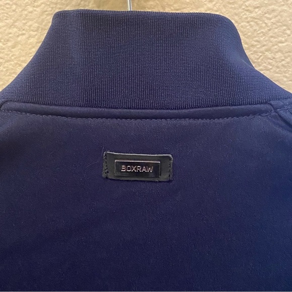 BOXRAW Men Navy Zipped BXRW Strip Sleeves Jacket Size Medium - Picture 6 of 8